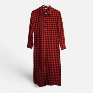 Cynthia Howie for Maggy Boutique Tartan Red Plaid Dress One Size Vintage